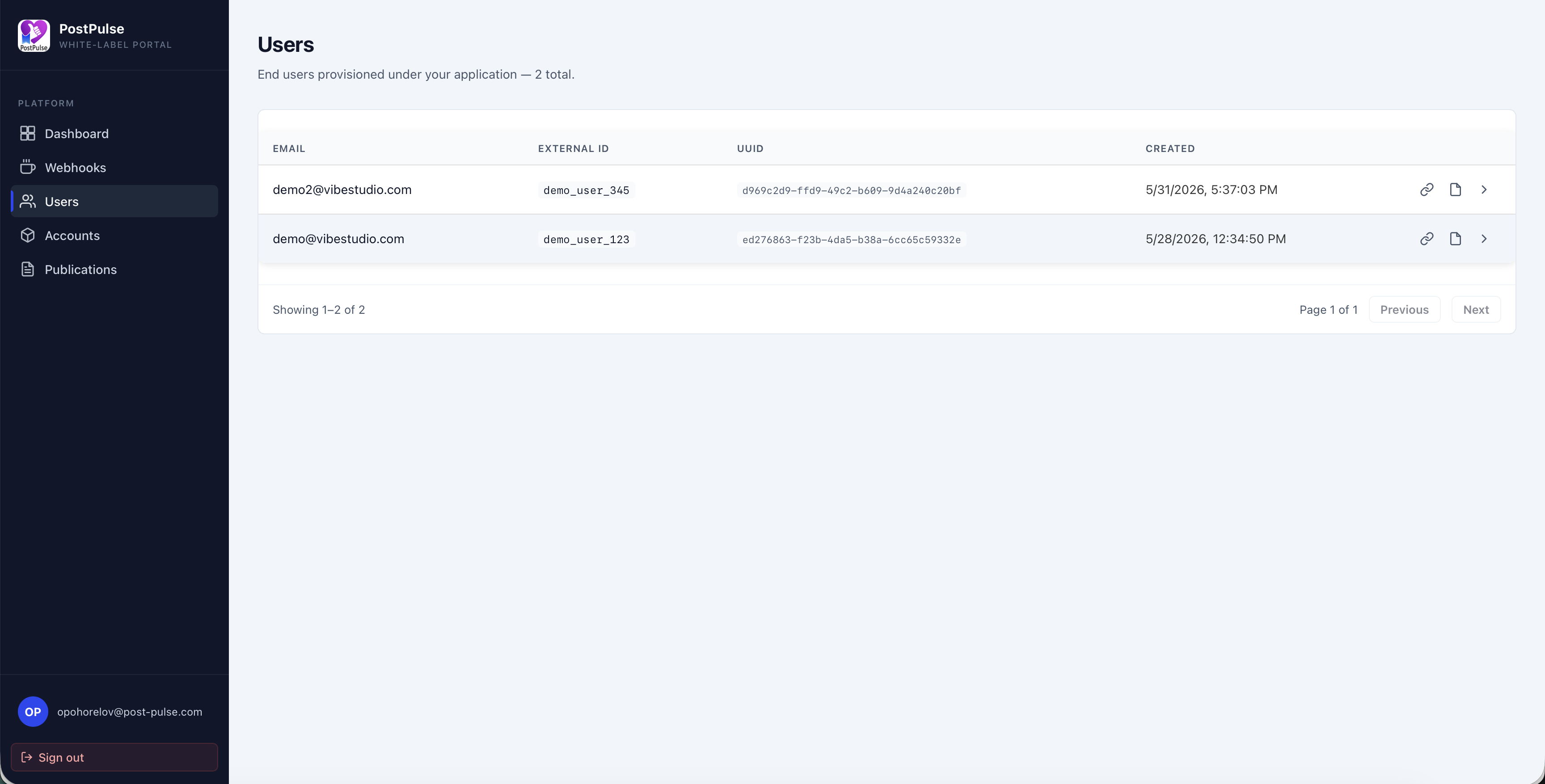 Partner Portal: each of your users is an isolated tenant with their own connected accounts and tokens